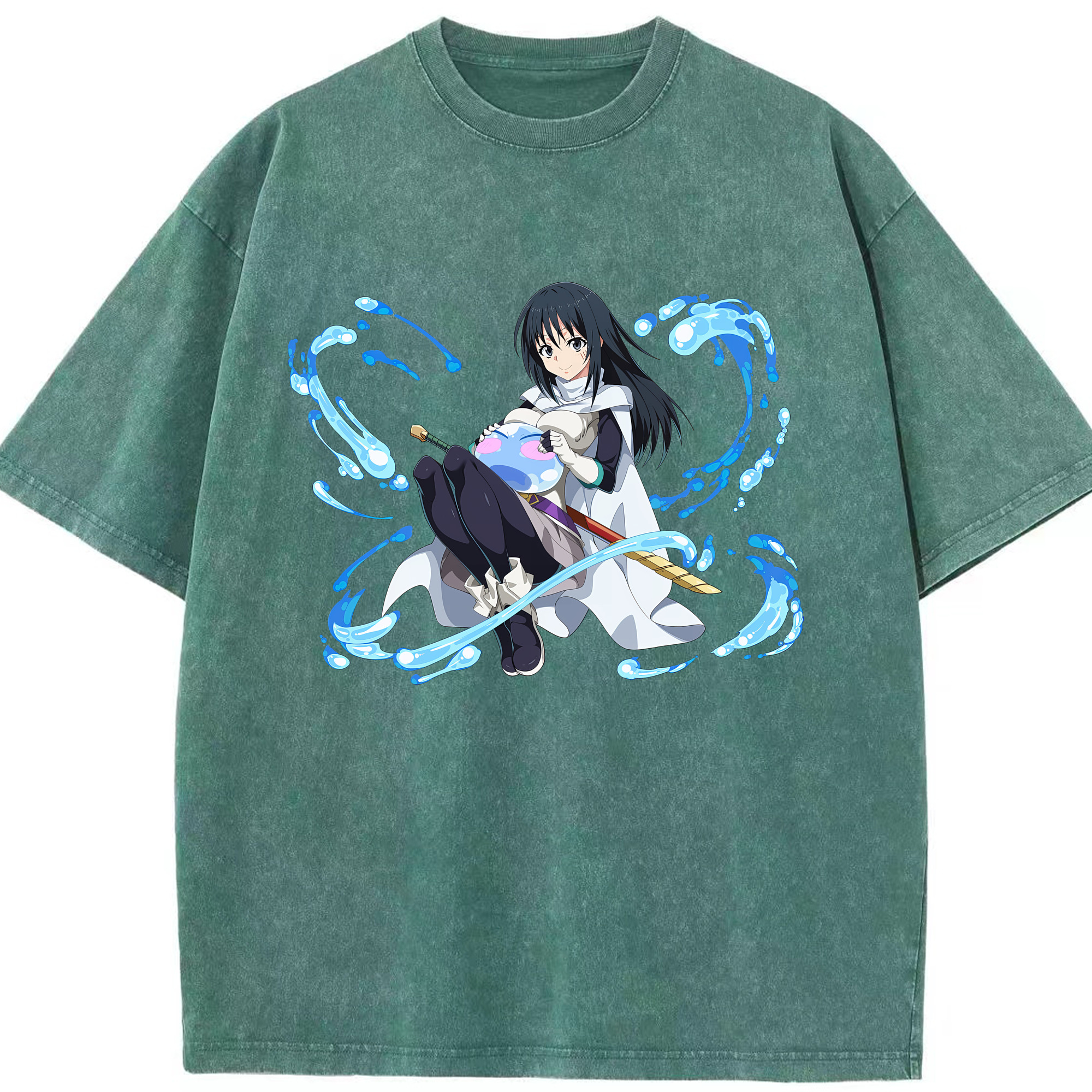 （画像用） 転スラ Regarding Reincarnated to Slime 綿100% ヴィンテージ風 半袖Tシャツ（フロントプリント）